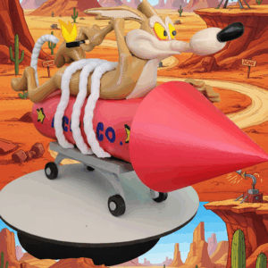 Wile E. Coyote Turbo Rocket – Diorama 3D Colecionável