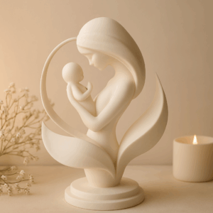 Escultura 3D “Mãe e Filho” – Amor Incondicional