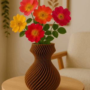 Vaso 3D “Elegância em Movimento” – Design Contemporâneo