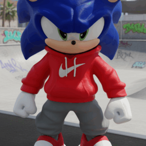 Boneco Colecionável Sonic Estilizado em 3D – Versão Streetwear