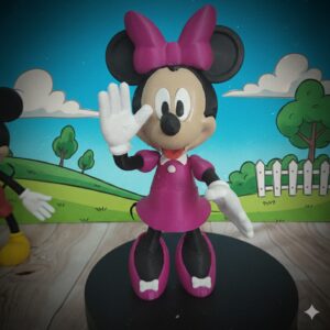 Miniatura Minnie Mouse em PLA – Impressão 3D Detalhada